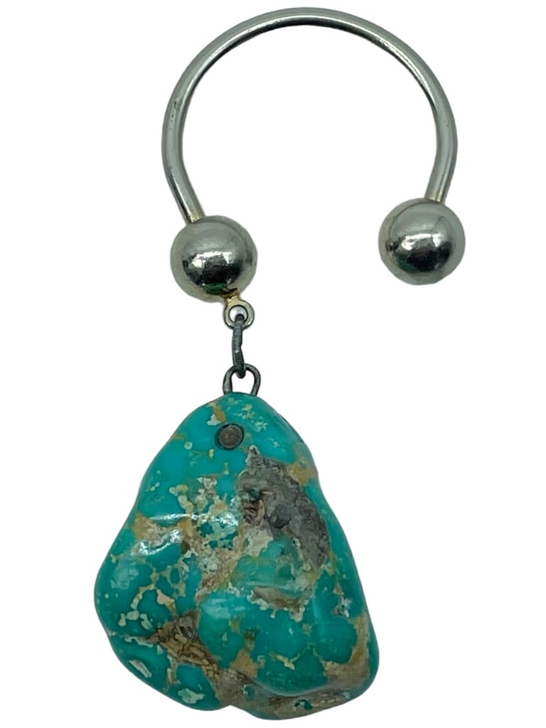 SILVER TURQUOISE NUGGET KEY CHAIN (1 of 3)