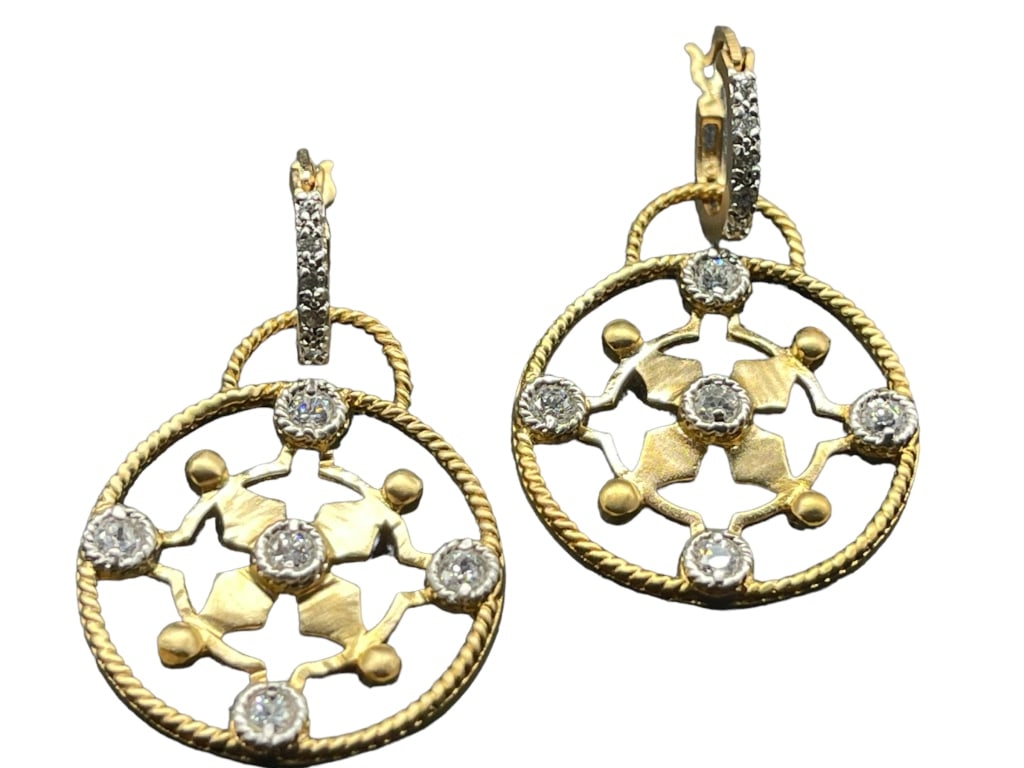 BELARGO STERLING AND CRYSTAL EARRINGS NWT $240 (1 of 4)