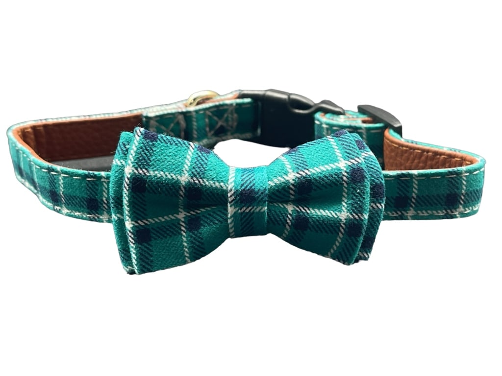 NEW BARK BY DOG GREEN BOW TIE COLLAR 14.5" (1 of 1)