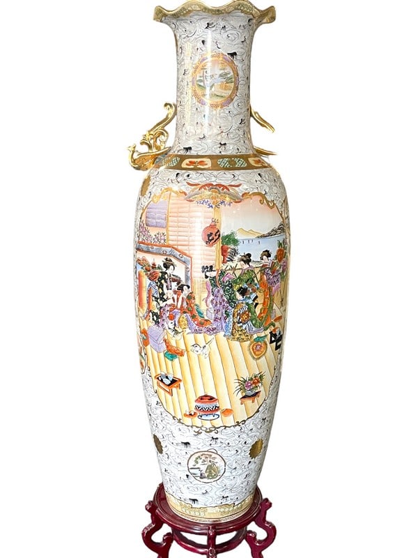 MONUMENTAL CHINESE PALACE URN FLOOR VASE 62" (1 of 9)