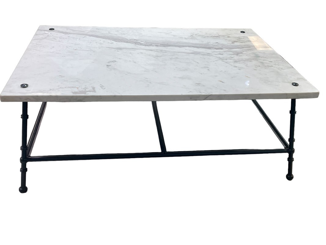 MODERN FARMHOUSE MARBLE TOP COFFEE TABLE 50" (1 of 10)