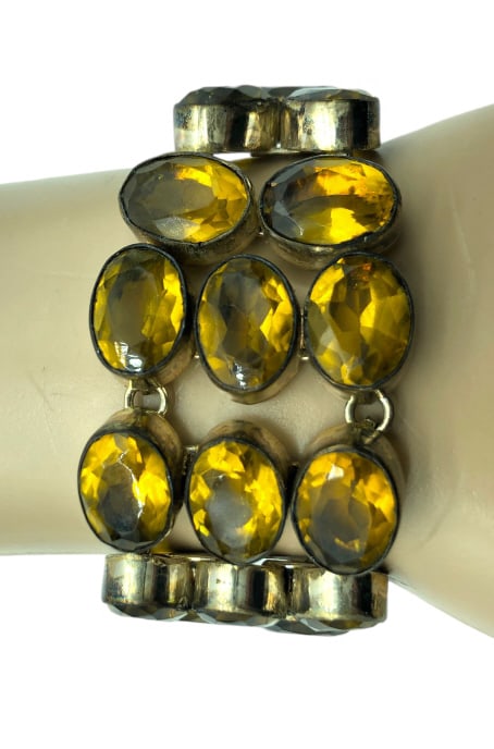 VTG AMBER & CRYSTAL BRACELET (1 of 4)