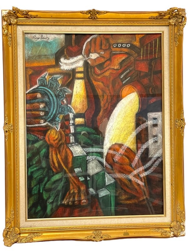 DIEGO RIVERA PASTEL DRAWING 29" (1 of 6)