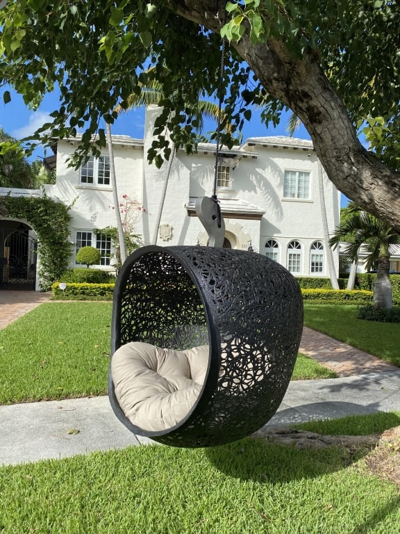 LAVANEST INDOOR OUTDOOR EGG CHAIR FOR TWO 68" (1 of 3)
