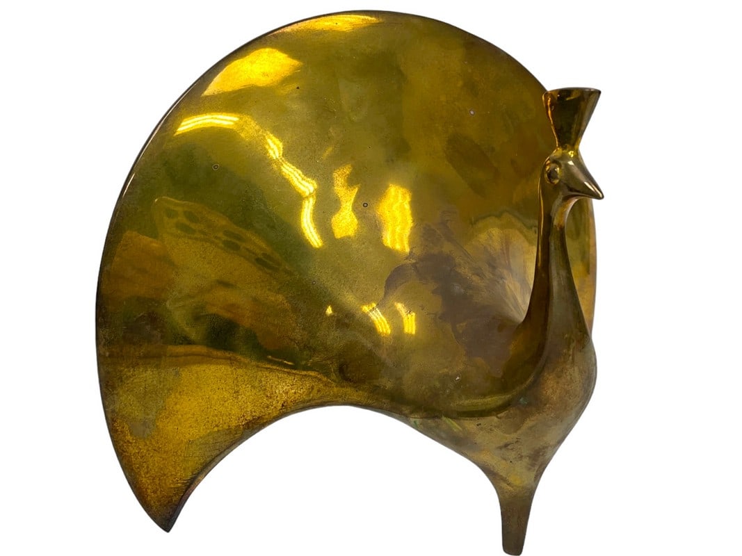 JONATHAN ADLER MODERN  BRASS PEACOCK SCUPTURE 8" (1 of 7)