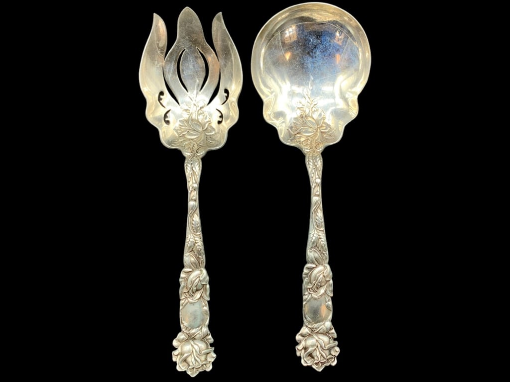 DANISH MODERN STERLING SILVER SALAD SET 192g (1 of 6)