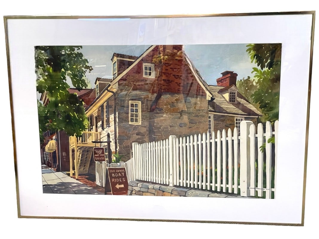 MARGARET GRAHAM KRANKING WATERCOLOR PAINTING 48" (1 of 5)