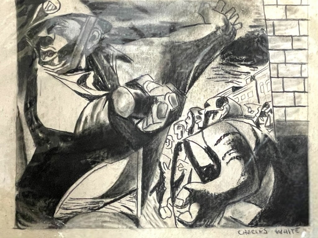 ATTR. CHARLES WHITE DRAWING ON PAPER 13" (1 of 4)