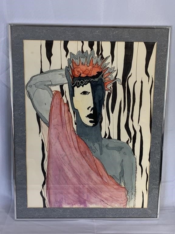 MARK RICHARD MCKENNA PORTRAIT WATERCOLOR 26" (1 of 7)