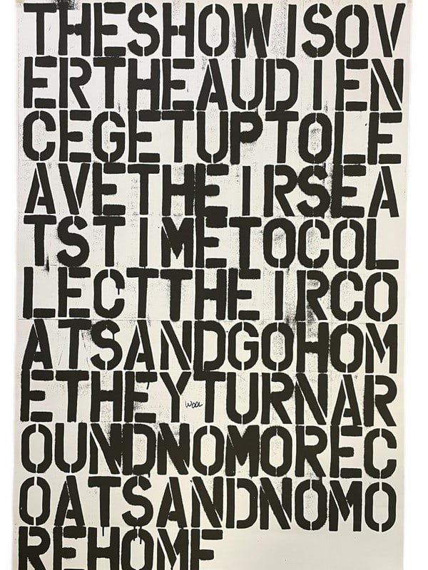 CHRISTOPHER WOOL THE SHOW IS OVER SIGNED PRINT 47" (1 of 2)