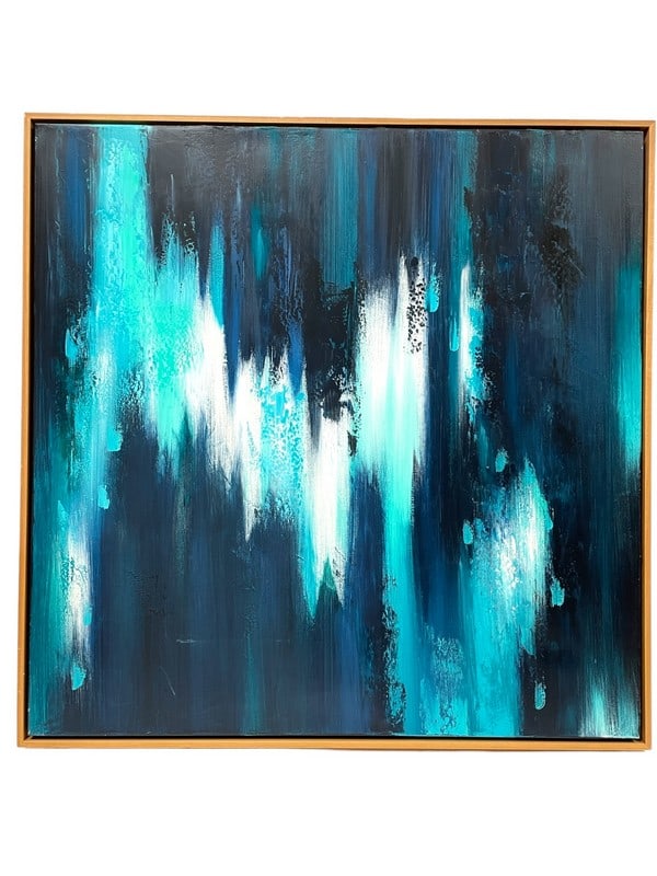SARAH BROOKE ABSTRACT OIL ON CANVAS 32": SARAH BROOKE ABSTRACT OIL ON CANVAS-32" X 32" APPROX-VERY GOOD PRE OWNED CONDITION-DP11824 Bidders may pick up their items from the auction-house or have their items shipped. Appointments are required