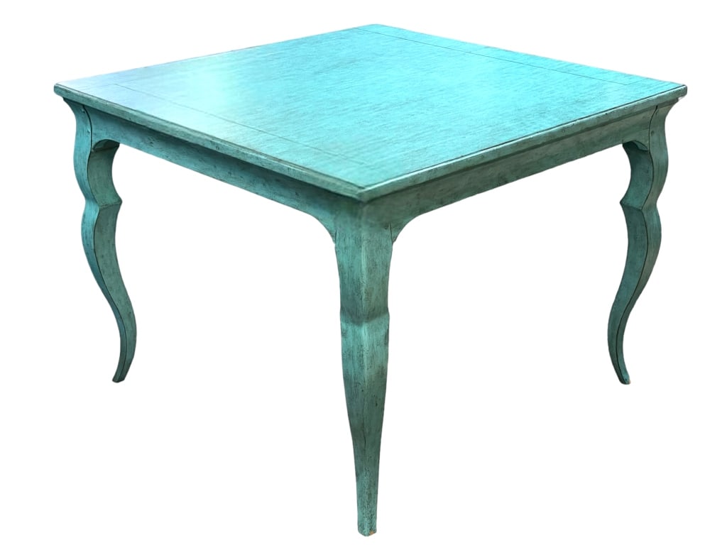 VINTAGE TURQUOISE PAINTED GAMES TABLE 40" (1 of 6)