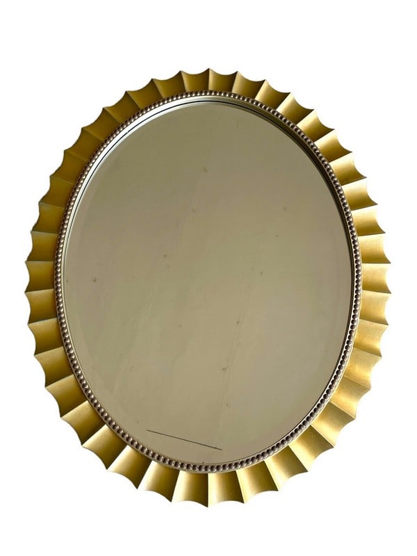 HOLLYWOOD REGENCY GILT STYLE ROUND HALL MIRROR 39" (1 of 5)