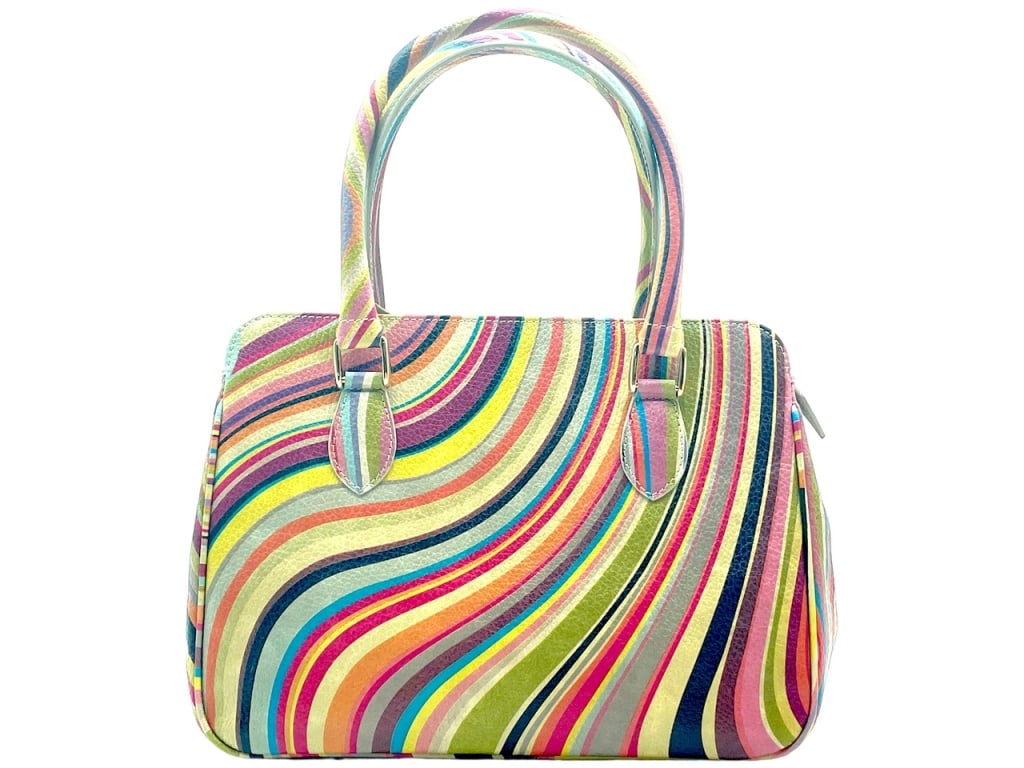 NEW VTG LALO MULTICOLORED LEATHER HANDBAG (1 of 2)