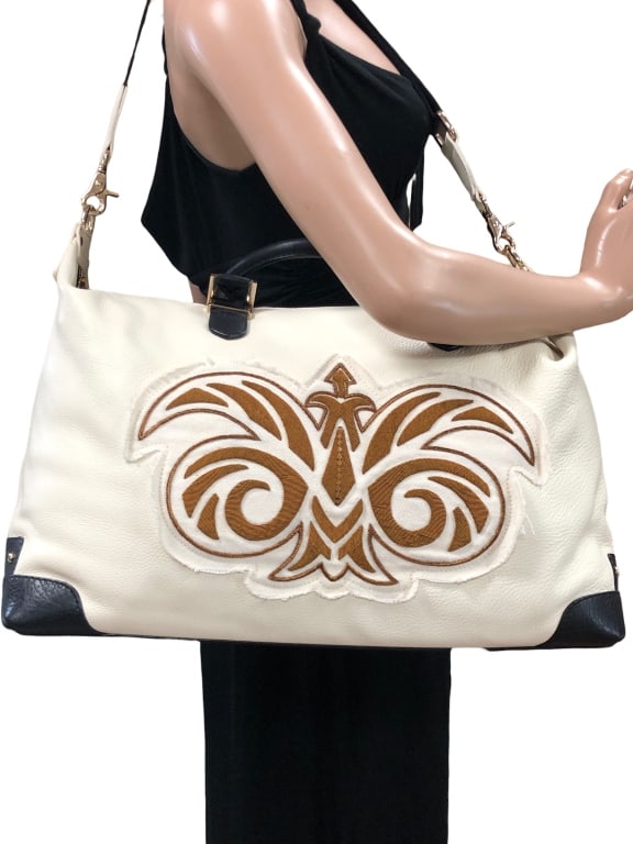 NEW MASHA KEJA PARIS CREAM "CITY" DUFFLE BAG $1325 (1 of 7)