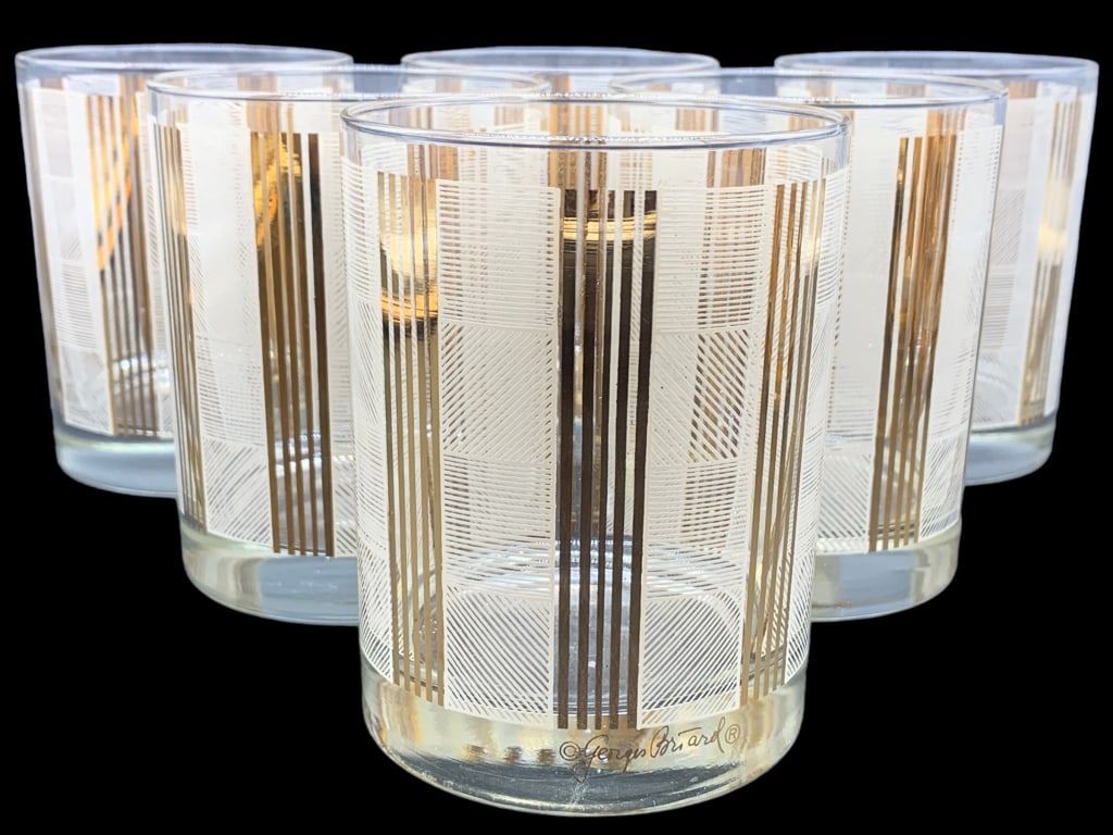 NEW!! GEORGE BRIARD LOWBALL WHISKY GLASSES (6) (1 of 4)
