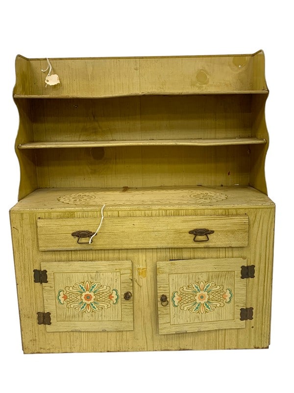 VINTAGE TIN LITHO WOLVERINE HUTCH CUPBOARD 20" (1 of 6)