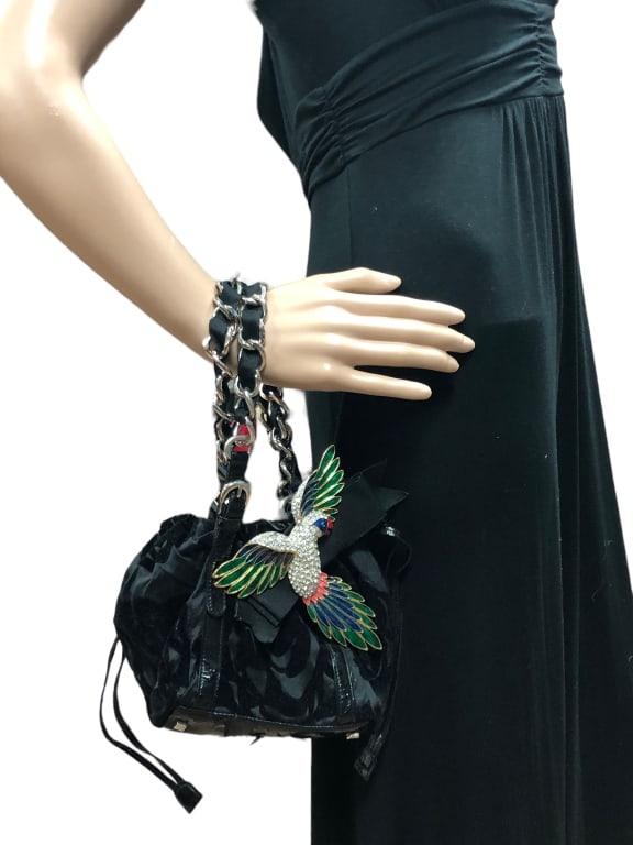 MARY FRANCES STYLE FLORAL VELVET MINI PURSE (1 of 7)