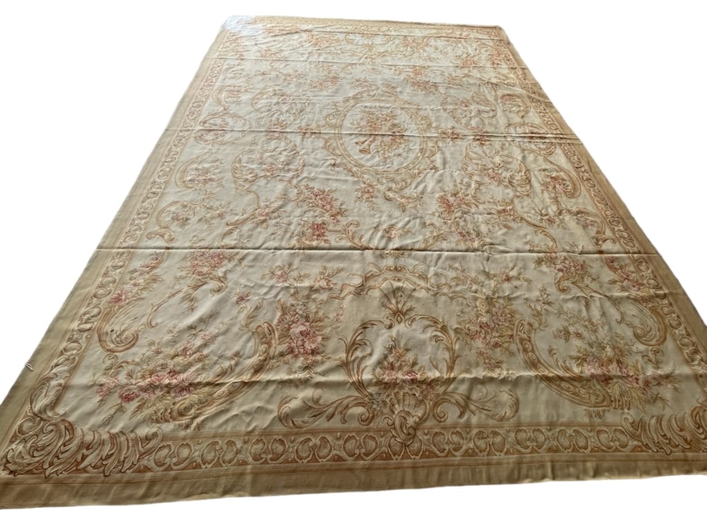 LARGE ANTIQUE WOVEN RUG 193" (16 FT) (1 of 6)