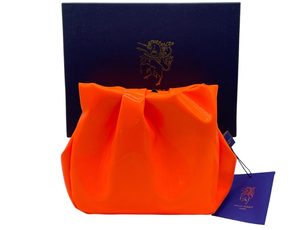 NEW PHILIP TREACY BAGGY KISSLOCK CLUTCH HANDBAG 9" (1 of 4)