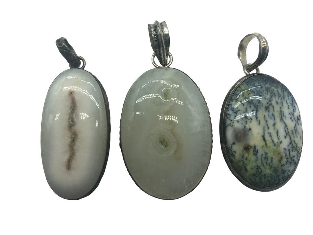 3 STERLING SILVER GEM PENDANTS (1 of 2)