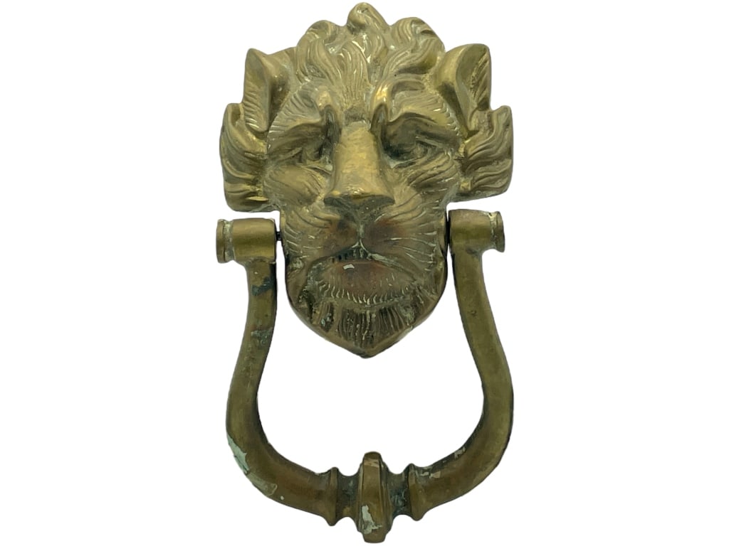 BRONZE LION HEAD DOOR KNOCKER 10" (1 of 5)