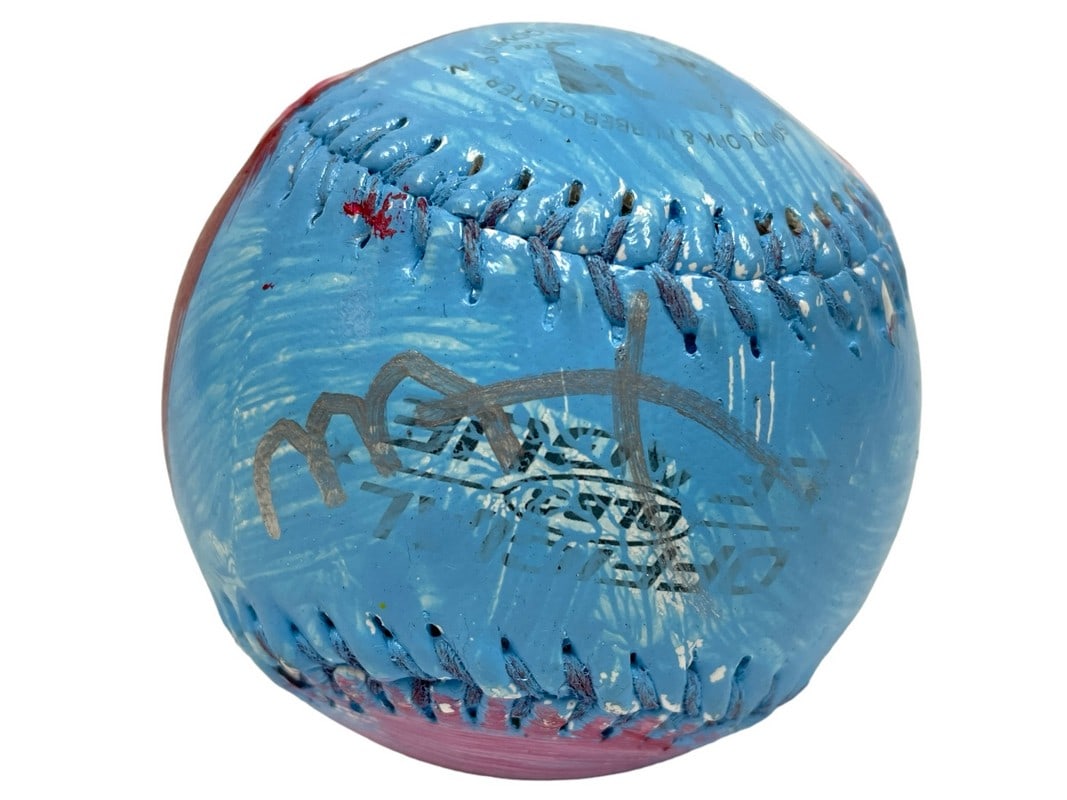PETER MAX ACRYLIC PAINTED BASEBALL (1 of 4)