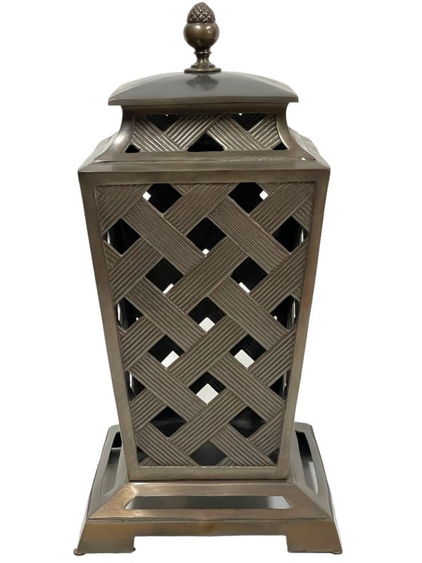 DECORATIVE HEAVY BRASS URN CANDLE LANTERN 18" (1 of 6)