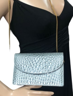 NEW LALO PLATINUM BIDENTE ITALIAN LEATHER CLUTCH (1 of 8)