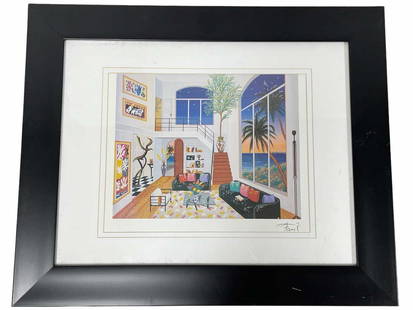 LEDAN SERIGRAPH INTERIOR W THREE MATISSE PRINT 14": FANCH FRANCOIS LEDAN SERIGRAPH INTERIOR WITH THREE MATISSE 1999-SIGNED IN PLATE-WITH C.O.A. -14" X 17" FRAMED--VERY GOOD PRE OWNED CONDITION-DP11723 Bidders may pick up their items from the auction-ho