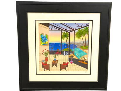 FRANCOIS LEDAN FANCH INTERIOR WITH MANGUIN 26": FRANCOIS LEDAN FANCH INTERIOR WITH MANGUIN SERIGRAPH PRINT ON PAPER FRAMED-PENCIL SIGNED AND NUMBERED 272 / 495 -26" X 18" APPROX TO FRAME--THIS ITEM HAS BEEN STORED IN ORIGINAL BOX-DP92823 Bidders ma