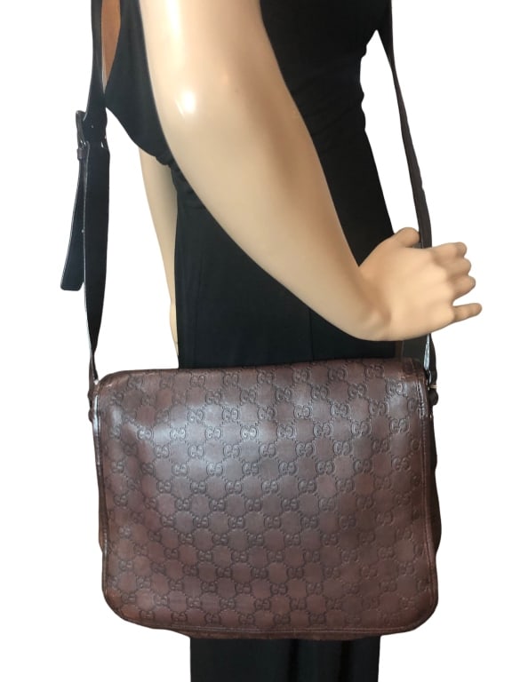 GUCCI BROWN CALFSKIN LEATHER CROSSBODY (1 of 5)