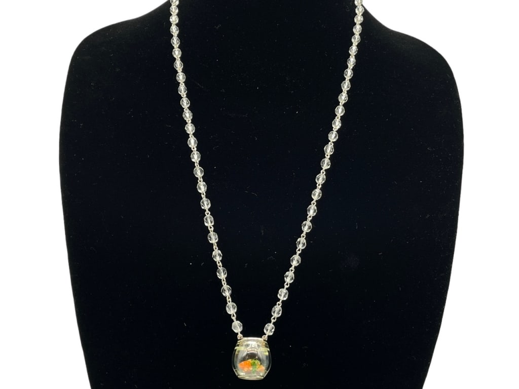 NEW LES BIJOUX DE SOPHIE LUCITE FISHBOWL NECKLACE (1 of 3)