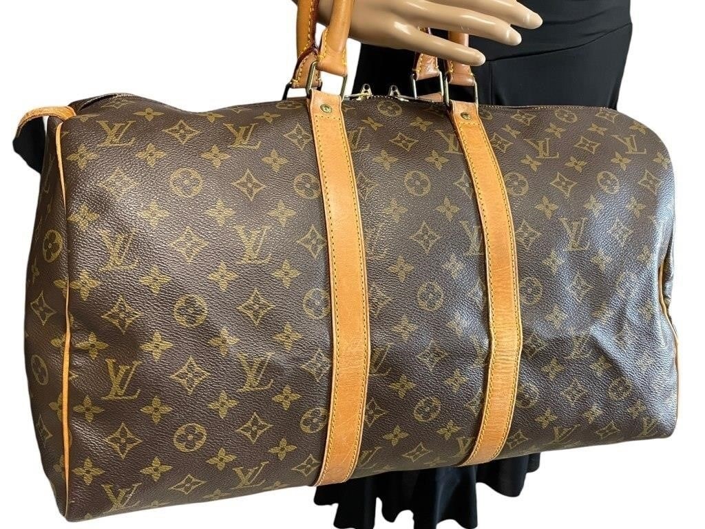 LOUIS VUITTON MONOGRAMMED TRAVEL BAG KEEPALL 45 (1 of 4)