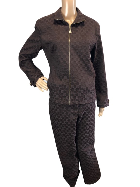 ST JOHN SPORT BROWN EMBOSSED TRACKSUIT SET (1 of 4)
