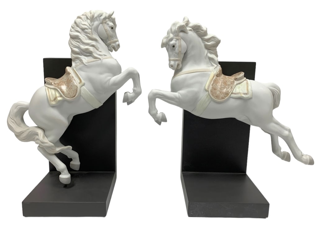 LLADRO PORCELAIN HORSE FIGURINE BOOK END SET 12.5" (1 of 5)