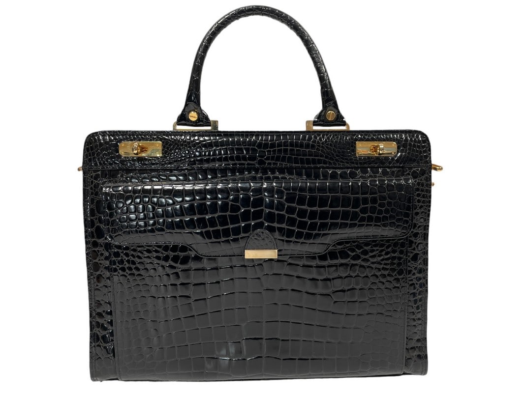 RAPHAEL ITALIAN CROCODILE ATTACHE BRIEFECASE 15" (1 of 7)