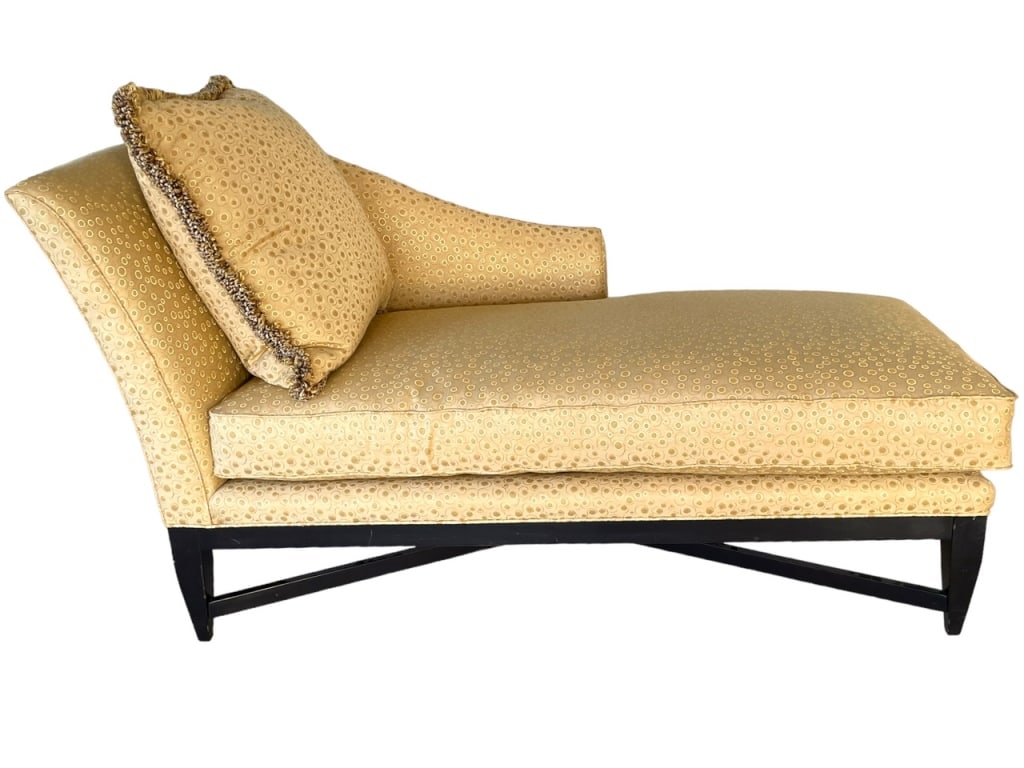JUDITH NORMAN COLLECTION CHAISE LOUNGE 58": JUDITH NORMAN COLLECTION CHAISE LOUNGE-35" X 58" X 28" APPROX-VERY GOOD PRE OWNED CONDITION-DP102323STORE