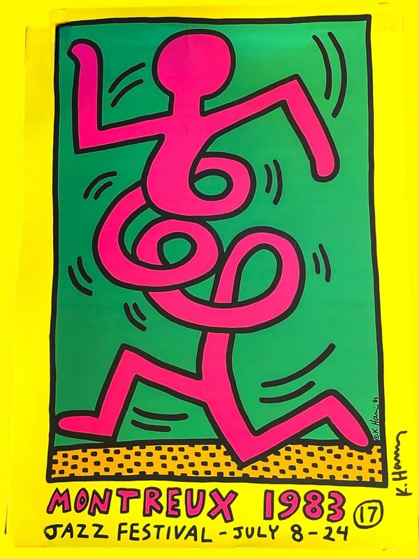 KEITH HARING HAND SIGNED POSTER 32" (1 of 7)