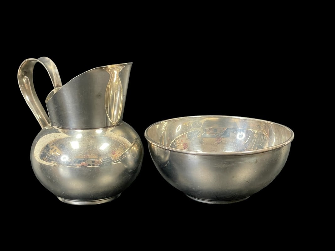 GORHAM STERLING SILVER CREAMER & SUGAR BOWL 124G (1 of 7)