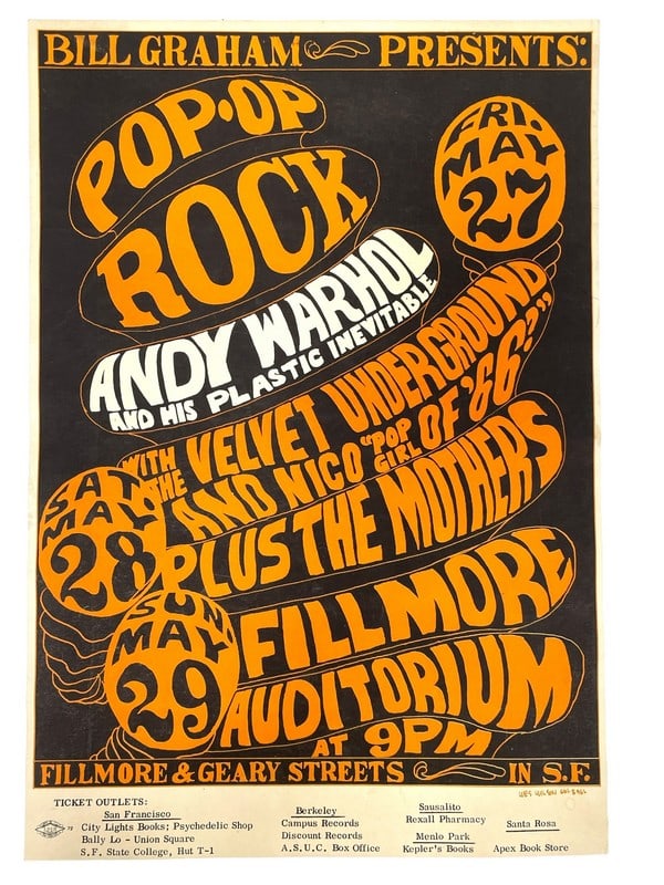 ANDY WARHOL AND HIS PLASTIC INEVITABLE PRINT 19.5" (1 of 4)