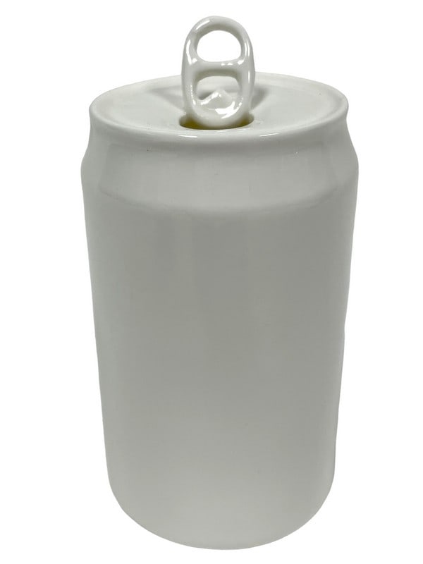 NEW MODERN WHITE PORCELAIN CERAMIC SODA POP CAN 4": NEW! MODERN WHITE PORCELAIN CERAMIC SODA POP CAN SCULPTURE-4.5" -NEW CONDITION-DP21324STORE