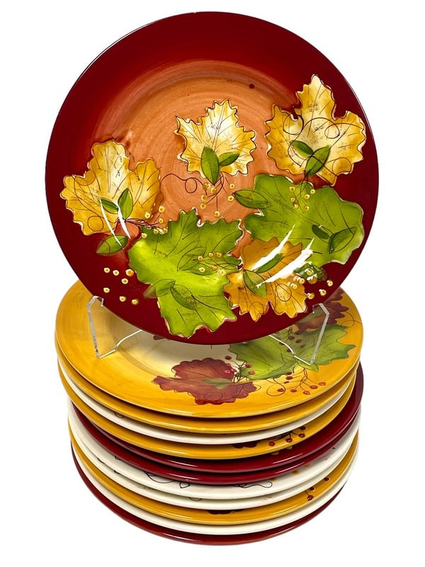 12 GATES WARE  FALL FOLIAGE AUTUMN LEAF PLATES 9" (1 of 8)