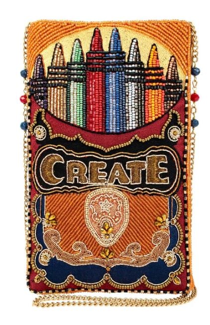NEW MARY FRANCES CREATE CROSSBODY HANDBAG: NEW MARY FRANCES CREATE CROSSBODY HANDBAG-Got a special teacher, artist or any uber creative in your life? Delight them with this fun and fancy crayon box motif crossbody phone bag. Mary Frances Cross