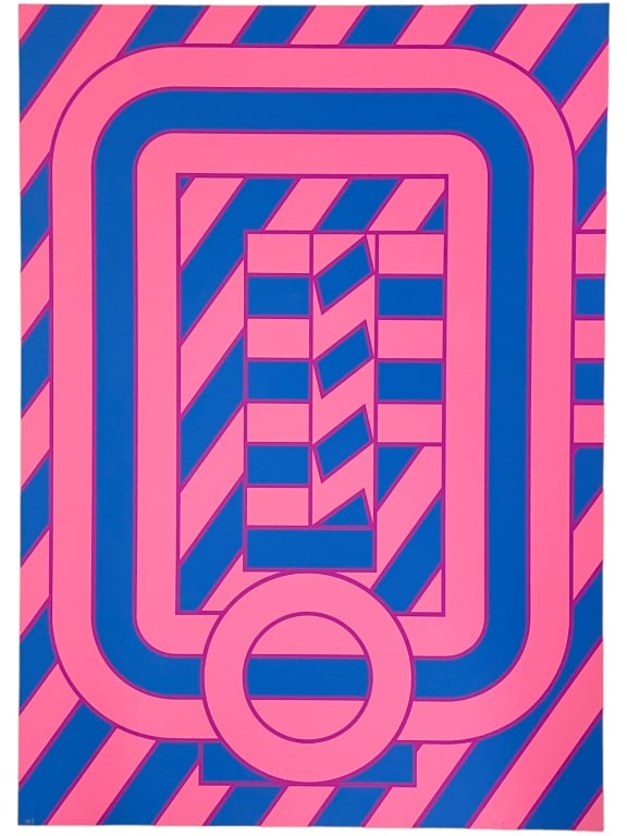 1960'S MID MOD PRINT SIGNED WARREN 35" (1 of 5)