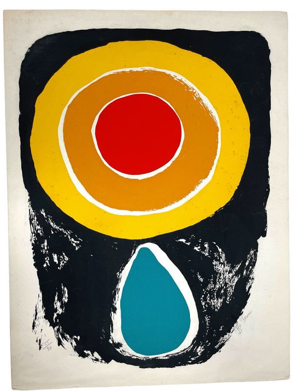 BAKU MID CENTURY MODERN SIGNED ART PRINT 29" (1 of 5)