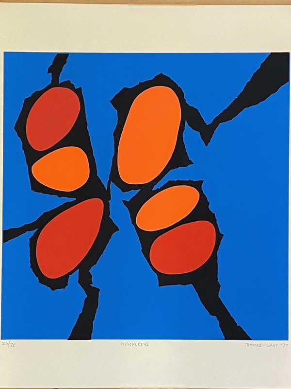 1970 THOMAS LAHY MID MOD LITHOGRAPH PRINT 20.5" (1 of 6)