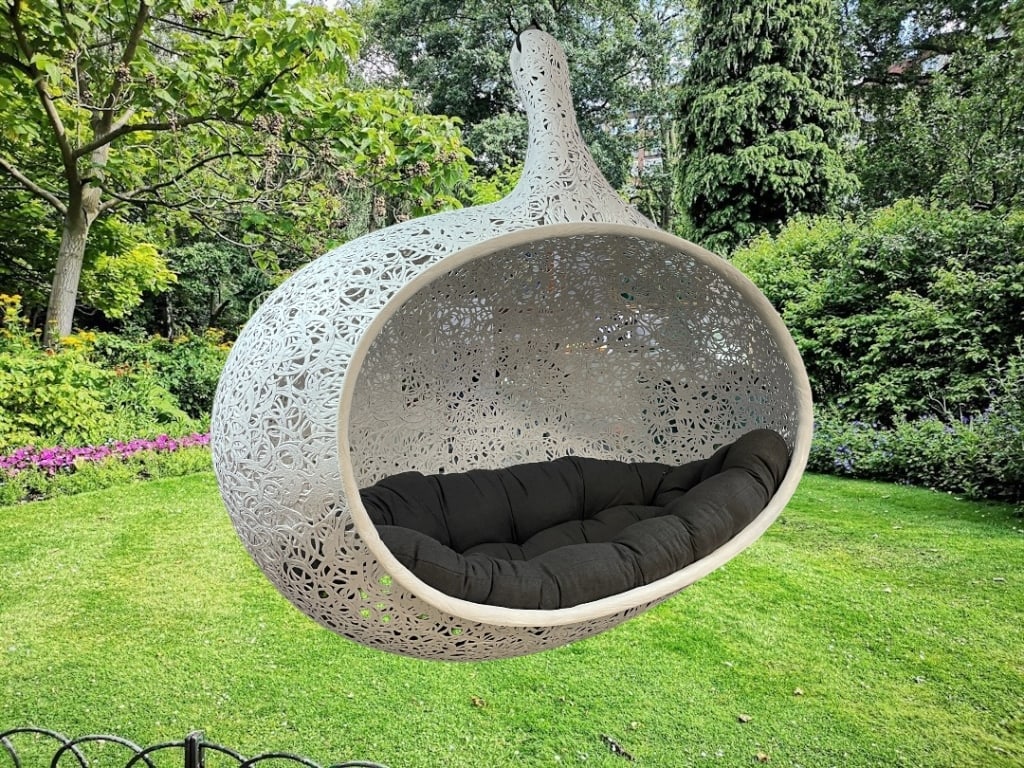 LAVANEST INDOOR OUTDOOR EGG CHAIR FOR TWO 62" (1 of 8)