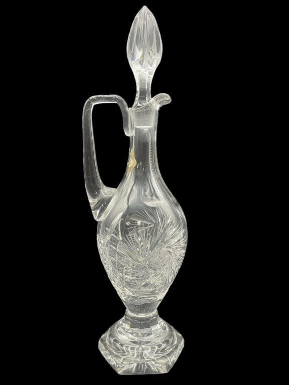 HAND CUT CZECHOSLVAKIA CRYSTAL DECANTER (1 of 3)
