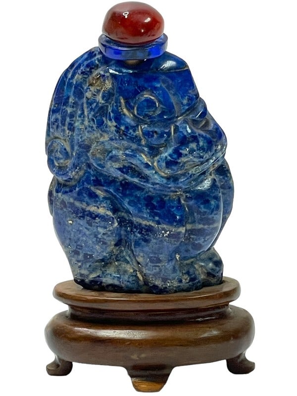 EARLY CHINESE LAPIS LAZULI  SNUFF BOTTLE 3" (1 of 5)